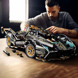Black V12 Block Roadster™ RC Tech Racer  - 1280 pcs