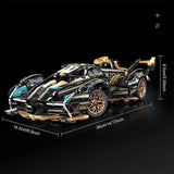Black V12 Block Roadster™ RC Tech Racer  - 1280 pcs